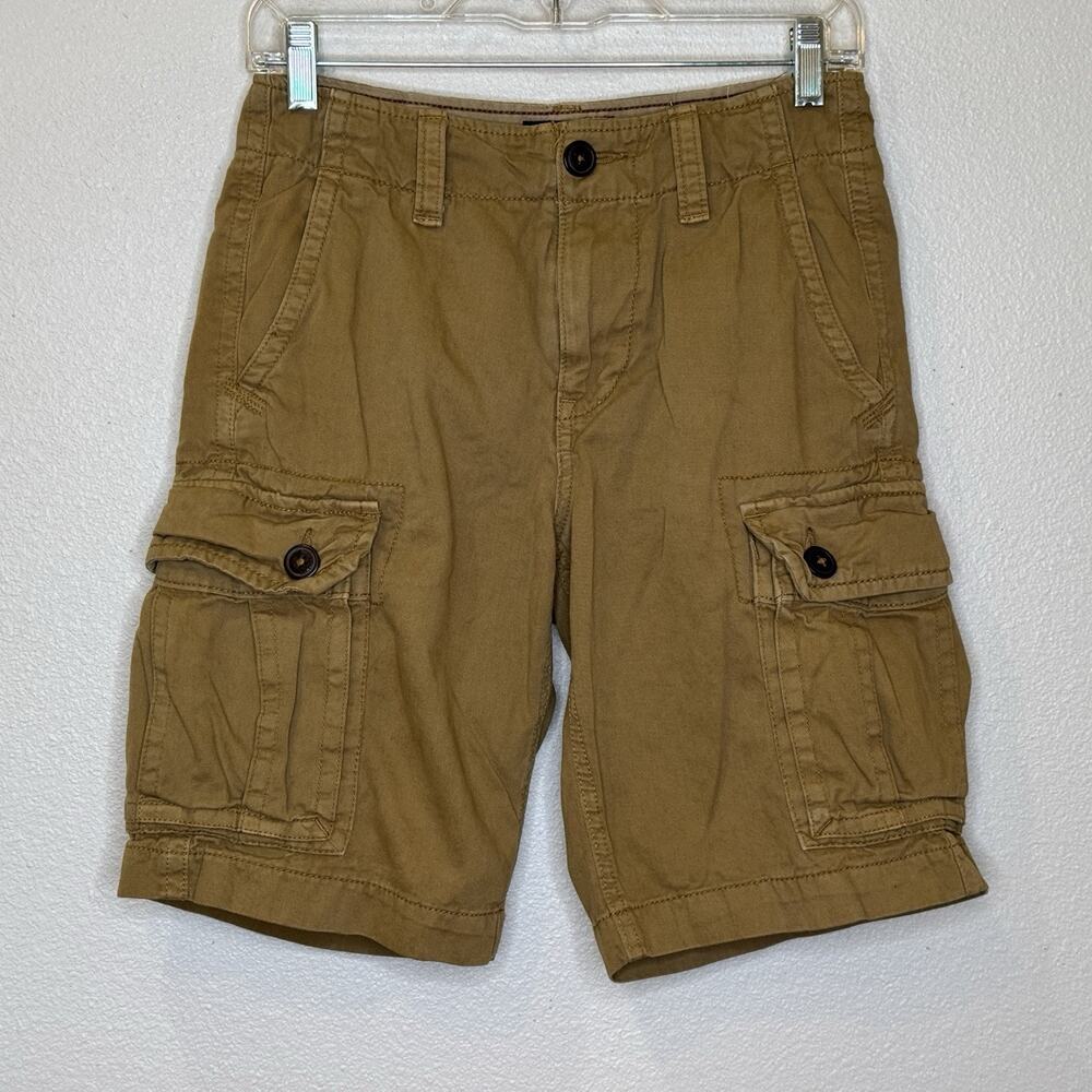 American Eagle Classic Cargo Shorts Mens Size 26 Dark Khaki Brown 100% Cotton